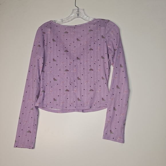 For Love And Lemons Pointelle Long Sleeve Sleep Set Size Medium - Picture 12 of 13